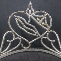 Large 4 Inch Vintage Beauty Queen Pageant Rhinestone Crown Tiara