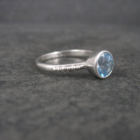 Simple Sterling Topaz Solitaire Ring Size 9 Clyde Duneier