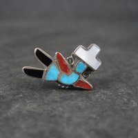 Vintage Southwestern Sterling Inlay Yei Tie Tack