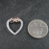 Vintage 90s Sterling Cubic Zirconia Heart Pendant