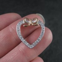 Vintage 90s Sterling Cubic Zirconia Heart Pendant