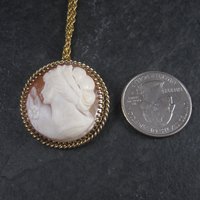 Vintage Carved Shell Cameo Brooch Pendant 12K Gold Filled Winard