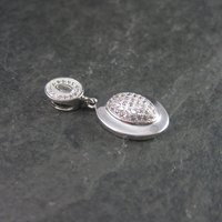 Vintage Sterling Oval Diamond Pendant