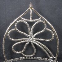 Large 5 Inch Vintage Clover Rhinestone Crown Tiara