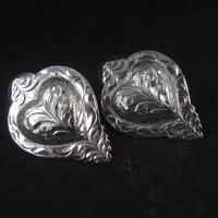 Western Heart Earrings Silver Plated Circle Y of Yokum