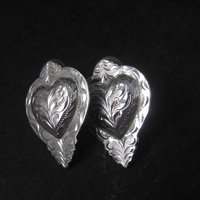 Western Heart Earrings Silver Plated Circle Y of Yokum