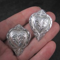 Western Heart Earrings Silver Plated Circle Y of Yokum