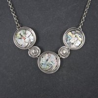 Vintage Sterling Mosaic Kaleidoscope Necklace Revital 16-18 Inches