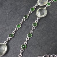 Vintage Sterling Green Amethyst Chrome Diopside Necklace 17.5 to 18.5 Inches