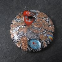 Round Murano Style Art Glass Pendant Focal