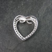 Vintage 90s Sterling Cubic Zirconia Heart Pendant