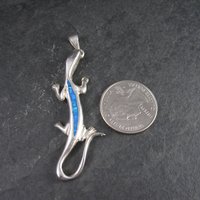 Vintage Mexican Sterling Inlay Salamander Pendant