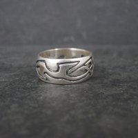 Vintage 90s Sterling Norse Viking Band Ring Size 6