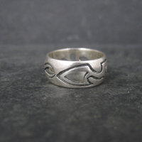 Vintage 90s Sterling Norse Viking Band Ring Size 6