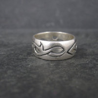 Vintage 90s Sterling Norse Viking Band Ring Size 6