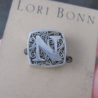 Lori Bonn Sterling Silver Love Letter Initial N Slide Charm