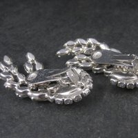 Large Vintage Juliana Clear Rhinestone Clip On Earrings