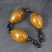 Large Brown Black Ceramic Beads Strand