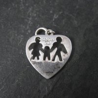 Sterling Family Heart Charm