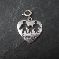 Sterling Family Heart Charm