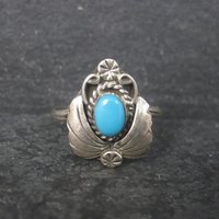 Dainty Estate Southwestern Turquoise Ring Size 6