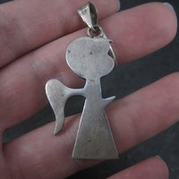 Estate Mexican Sterling Angel Pendant