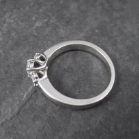 14K White Gold .50 Carat 3 Stone Diamond Ring Size 7