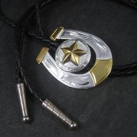 Vintage Silver and Gold Plated Horseshoe Bolo Tie Silver Strike