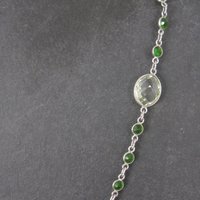 Vintage Sterling Green Amethyst Chrome Diopside Necklace 17.5 to 18.5 Inches