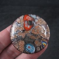 Round Murano Style Art Glass Pendant Focal