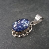 Vintage Mexican Sterling Blue Confetti Pendant