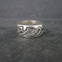 Vintage 90s Sterling Norse Viking Band Ring Size 6