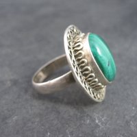 Vintage Sterling Malachite Ring Size 7.5