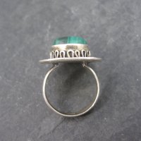 Vintage Sterling Malachite Ring Size 7.5