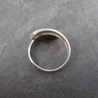 Vintage Deco Style Sterling Crossover Ring Size 6