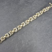 Heavy Vermeil Sterling Chainmaille Bracelet 7.5 Inches