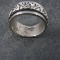 Vintage Sterling Celtic Spinner Worry Ring Size 6