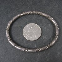 Vintage Sterling Twisted Bangle Bracelet 6.5 Inches