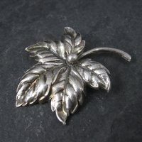 Estate Beau Sterling Leaf Brooch