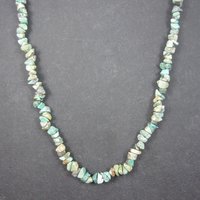 Vintage 70s Turquoise Nugget Necklace 32 Inches