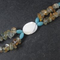 Estate Handmade Mother of Pearl Gemstone Bracelet