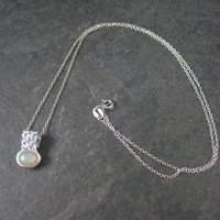 Vintage Sterling Opal Tanzanite Pendant Necklace