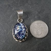 Vintage Mexican Sterling Blue Confetti Pendant