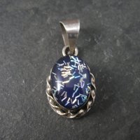 Vintage Mexican Sterling Blue Confetti Pendant