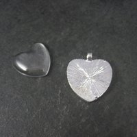 Silver Plated Heart Bezel Pendant Glass Heart Cabochon 25mm