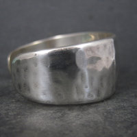 Vintage Mexican Sterling Hammered Cuff Bracelet 6.5 Inches