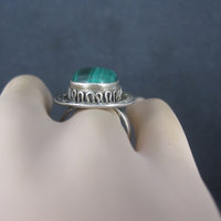 Vintage Sterling Malachite Ring Size 7.5