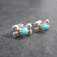 Vintage Southwestern Sterling Turquoise Stud Earrings