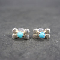 Vintage Southwestern Sterling Turquoise Stud Earrings