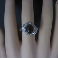 Vintage Sterling Smoky Quartz Ring Size 8